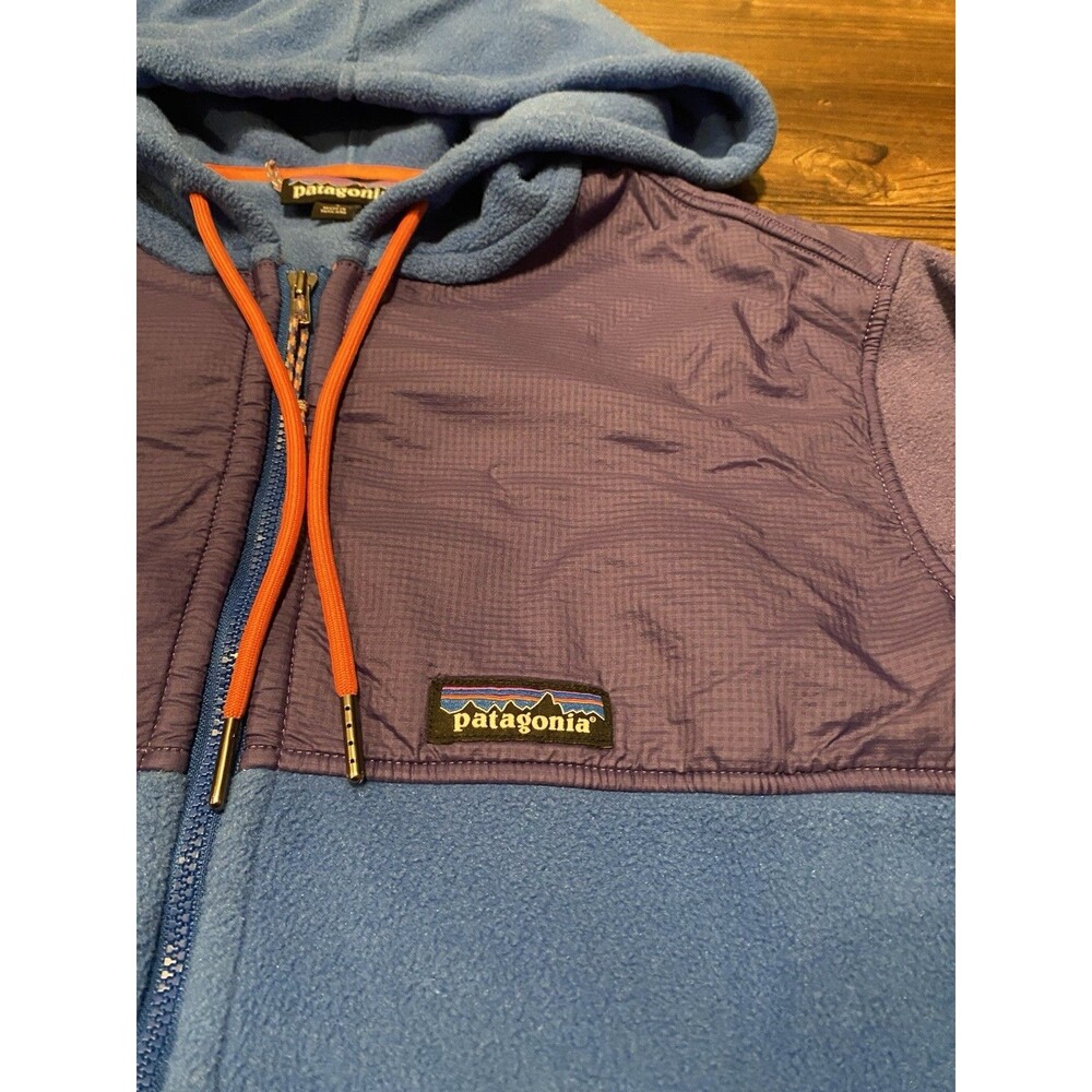 Patagonia Microdini Polar Fleece Hoodie Women’s Small Full Zip Colorblock Jacket - Picture 3 of 10